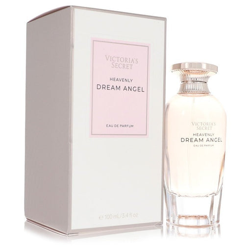Victoria's Secret Dream Angels Heavenly Eau de Parfum spray for women, 3.4 oz bottle with elegant floral design.