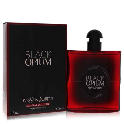 Yves Saint Laurent Black Opium Over Red Eau de Parfum spray for women, 3 oz bottle with black and red packaging.
