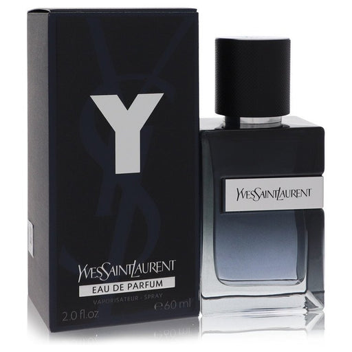 Yves Saint Laurent Y Eau De Parfum spray for men, 2 oz bottle, with sleek black and gold packaging visible.
